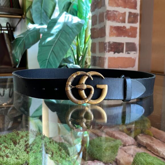 Gucci Accessories - GUCCI Snake GG Marmont Black Leather Belt 95/38(10US)